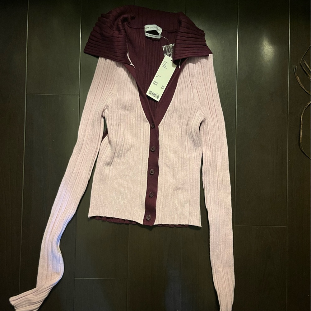 URBAN OUTFITTERS Purple button sweater ribbed, fits small medium